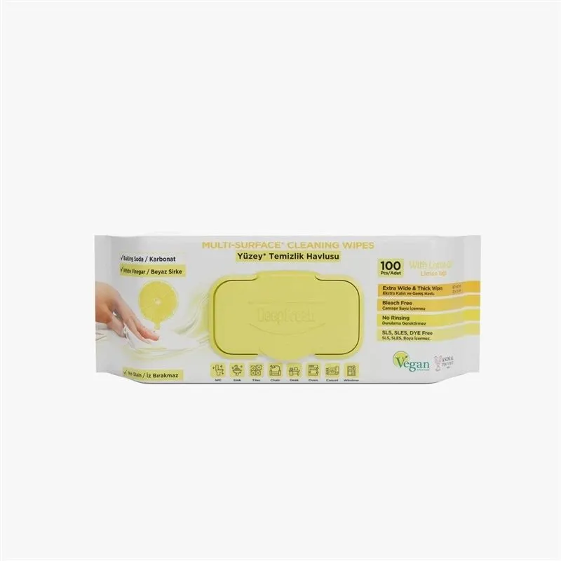 Drėgnos servetėlės Deepfresh Multi-surface Citrus, universalaus naudojimo, 100 vnt.