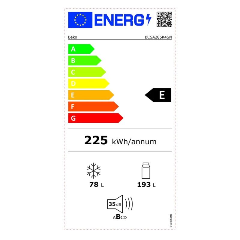 Ledusskapis saldētava apakšā Beko BCSA285K4SN