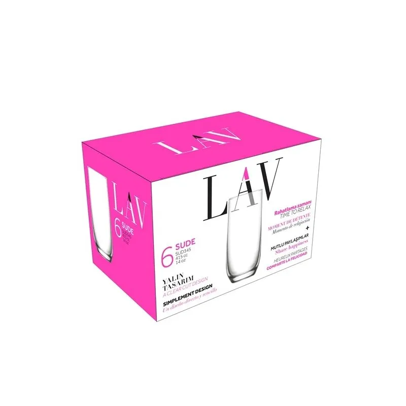 Glāžu komplekts Lav Sude, stikls, 0.415 l, 6 gab.