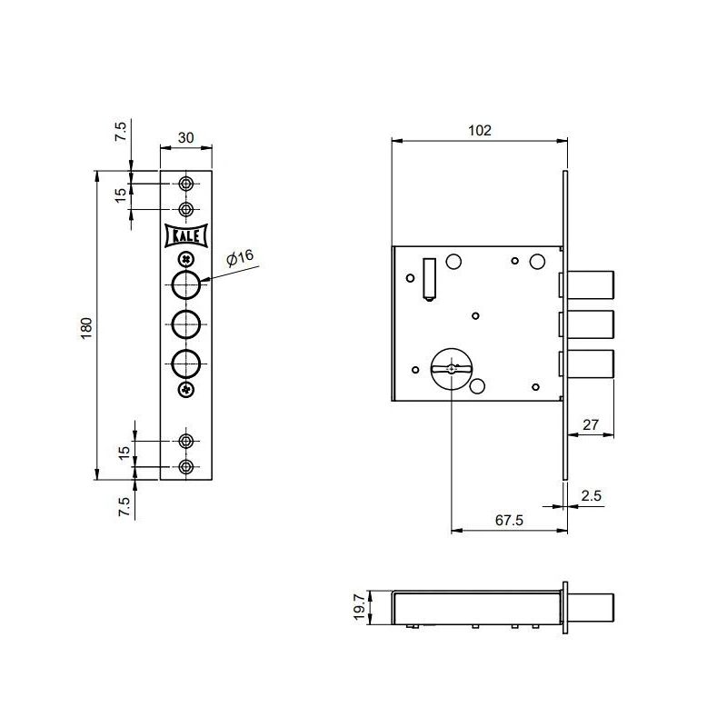 Iekaļamā slēdzene kale 447l cp