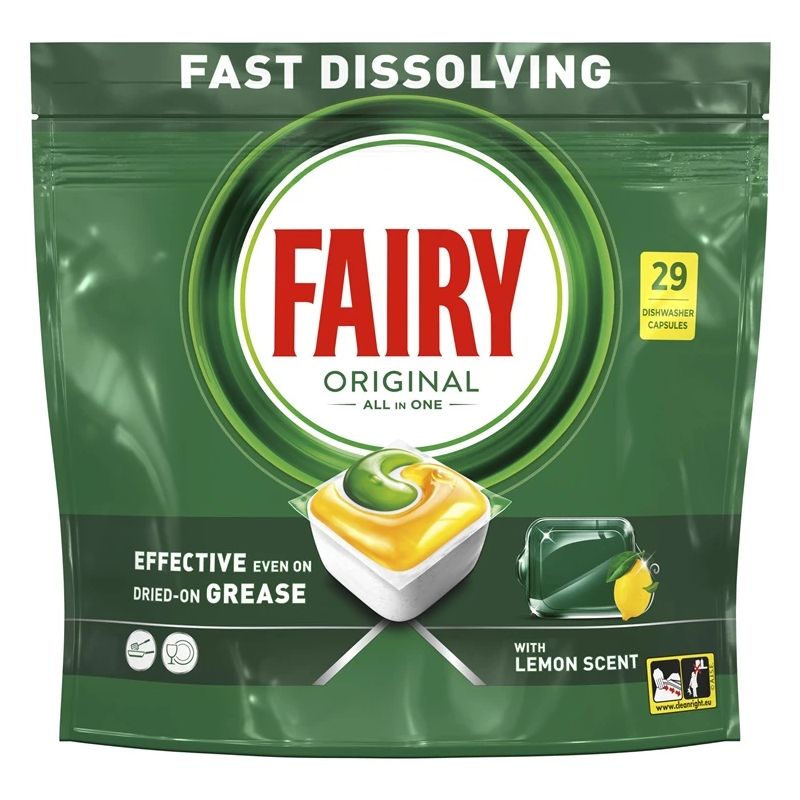 Trauku mazgājamās mašīnas kapsulas Fairy AllinOneLemon.29gab