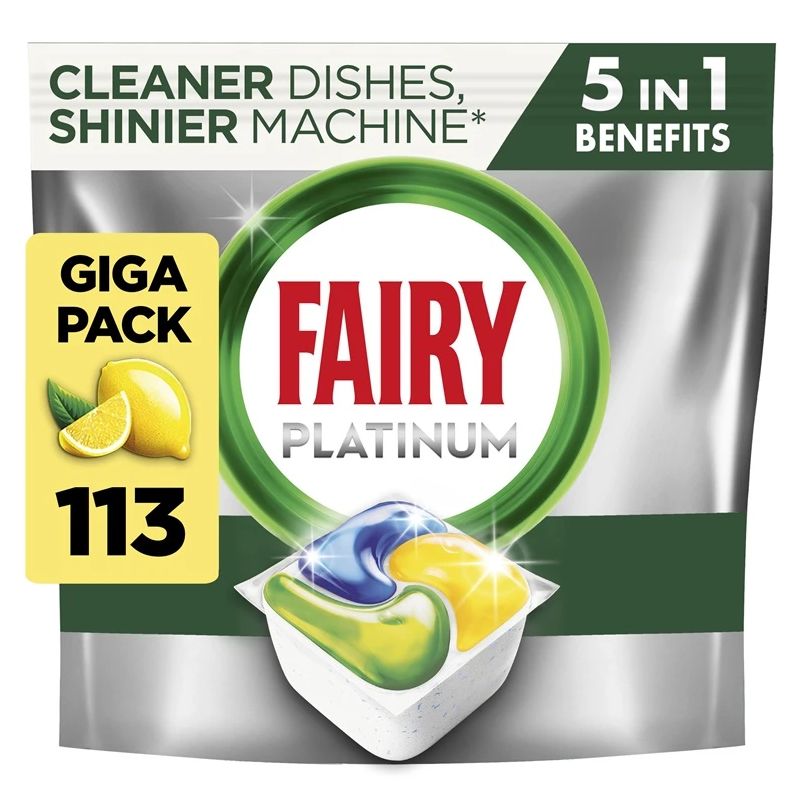 Trauku mazgājamās mašīnas kapsulas FairyPlatinumLemon.113gab
