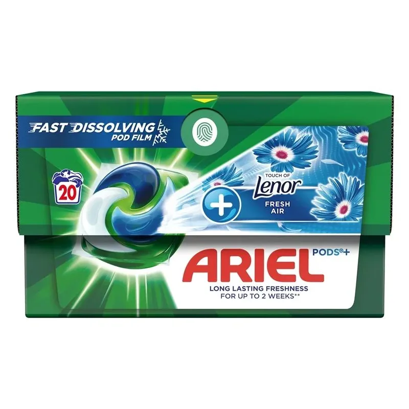 Kapsulas mazgāšanai Ariel Fresh Air, 20 gab.