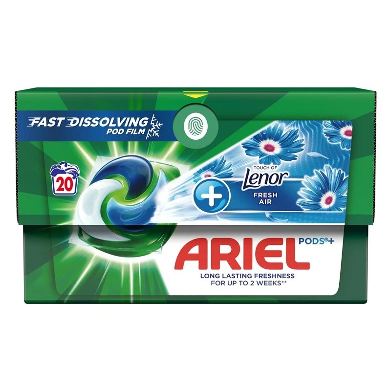 Kapsulas mazgāšanai Ariel Fresh Air. 20 gab.