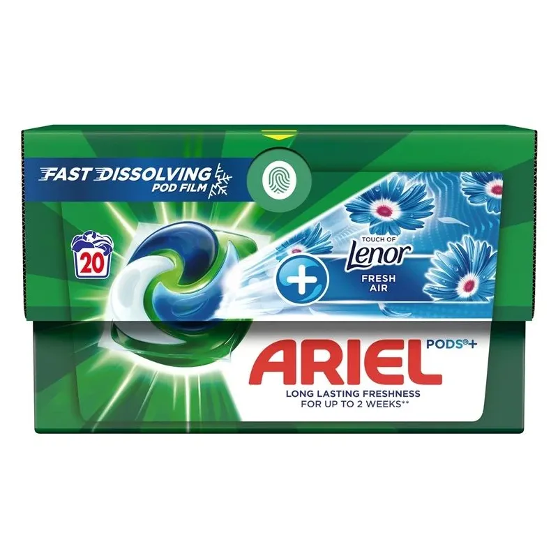 Kapsulas mazgāšanai Ariel Fresh Air, 20 gab.