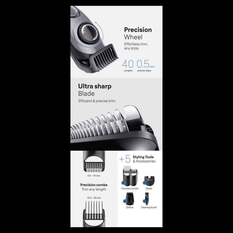 Bārdas trimmeris Braun BT3560. pelēka