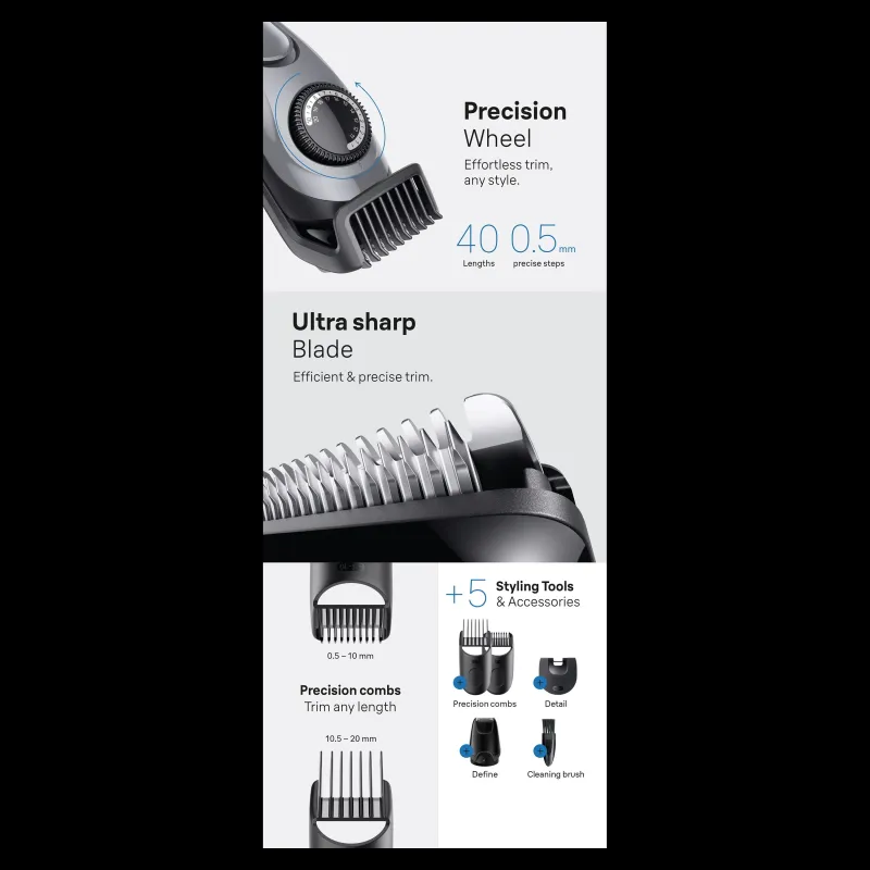 Bārdas trimmeris Braun BT3560, pelēka