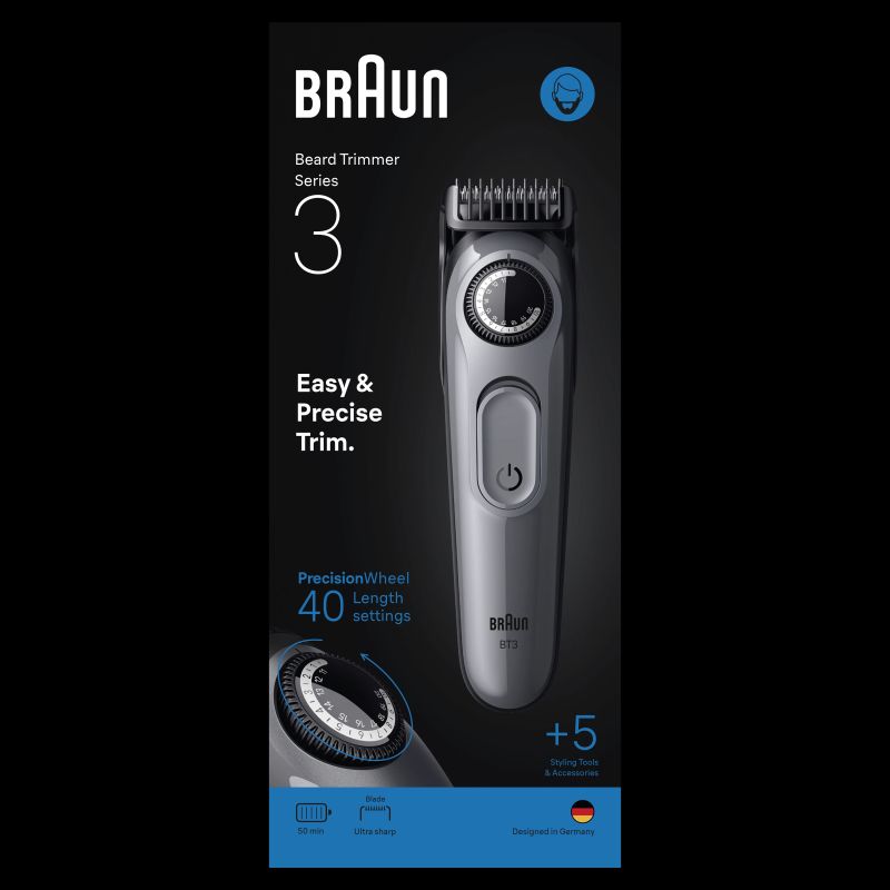 Bārdas trimmeris Braun BT3560. pelēka