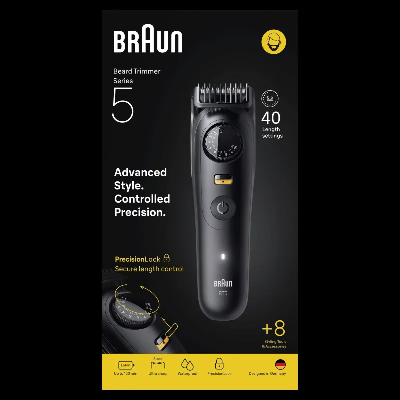 Barzdakirpė Braun 5 BT5560, li-ion, juoda sp.
