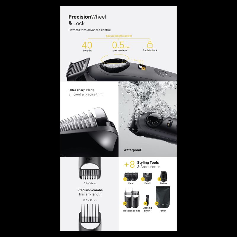 Bārdas trimmeris Braun 5 BT5560. li-ion. melna