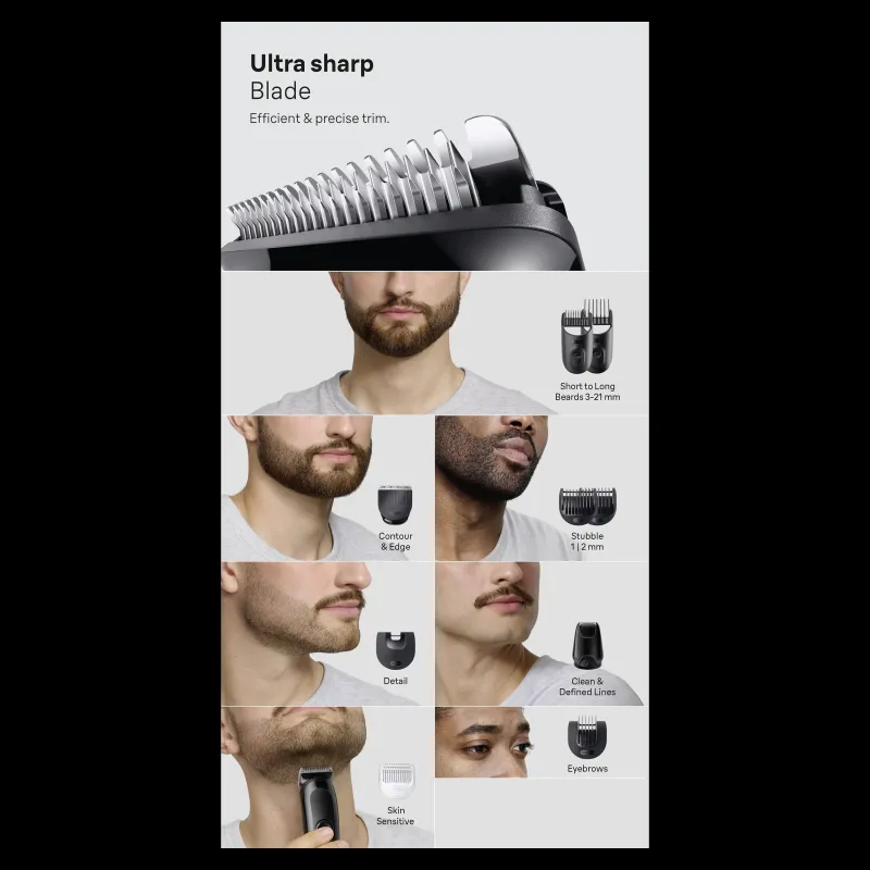 Daudzfunkcionāls ķermeņa un sejas skuveklis Braun 3 AIO3560