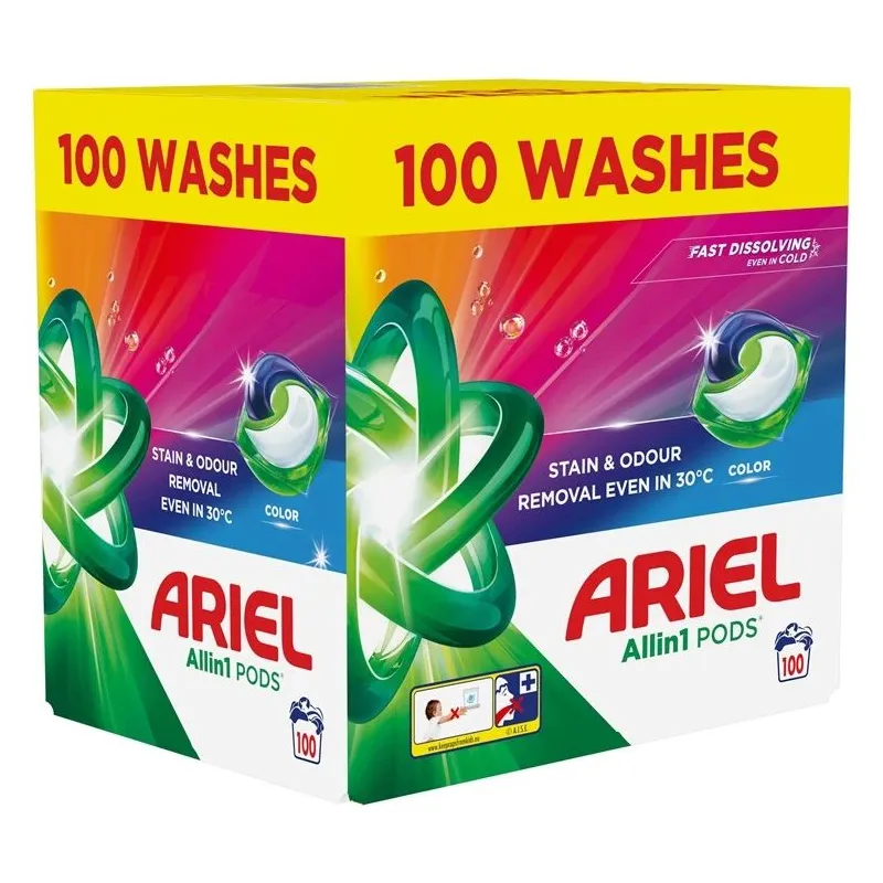Skalbimo kapsulės Ariel All-in-1 PODS Color. 100 vnt.