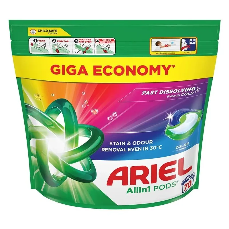 Kapsulas mazgāšanai Ariel All-in-1 PODS Color. 70 gab.