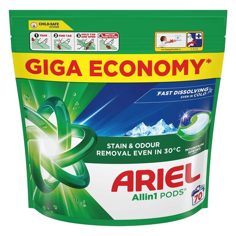 Mazgāšanas bumbas Ariel Allin1 PODS Mountain Spring 70 gab