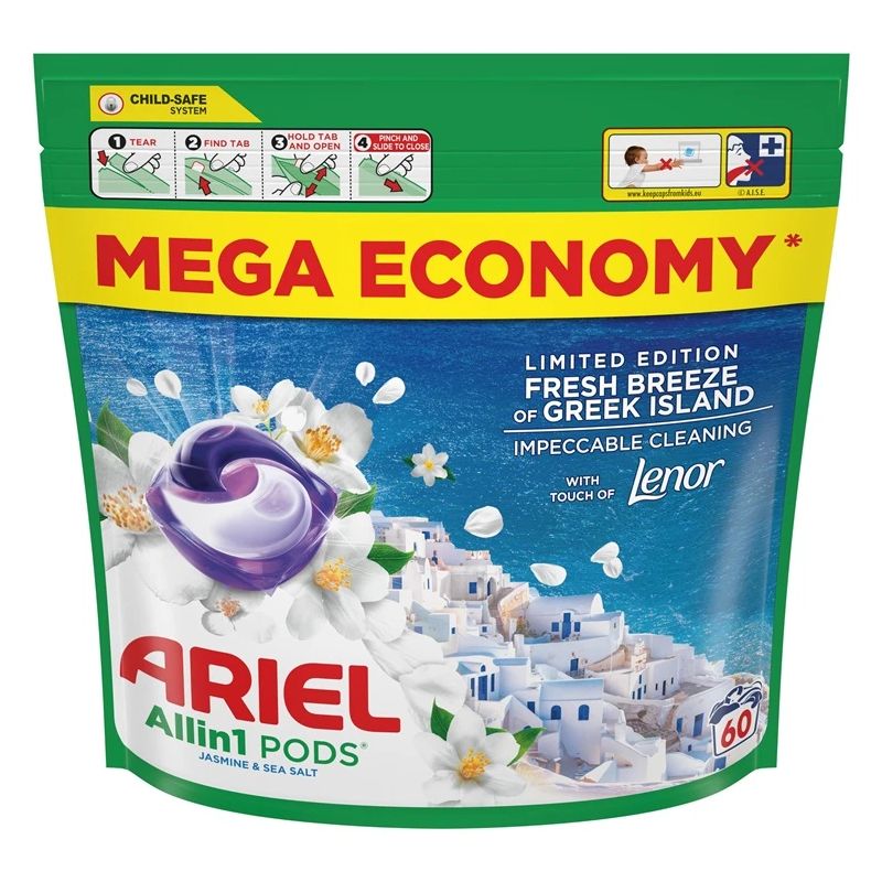 Veļas kapsulas ariel fresh breeze 60mazg