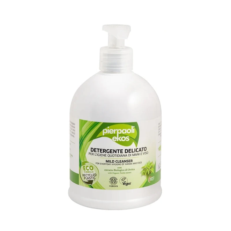 PIERPAOLI EKOS attīrošas ziepes sejas un roku kopšanai ar nātru ekstraktu 500 ml