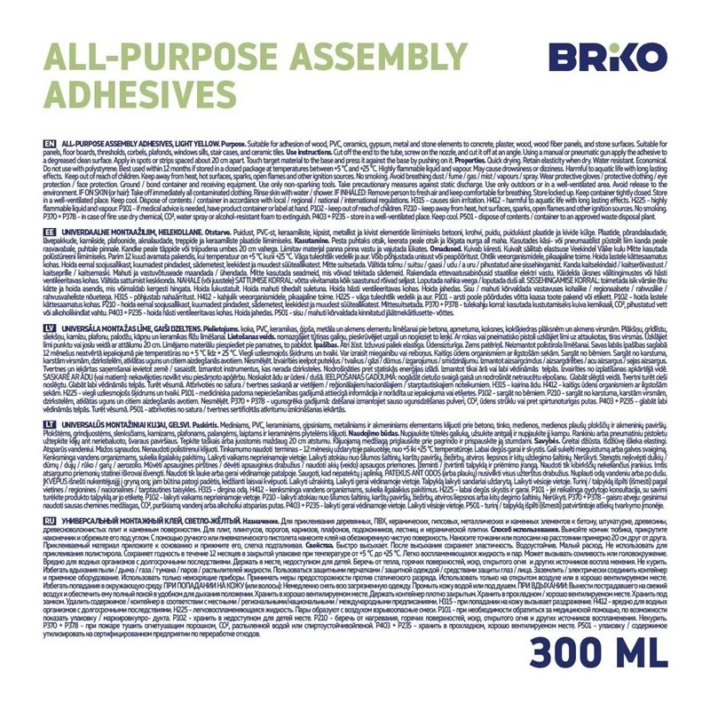 Līme montāžas briko 300ml šķ.naglas