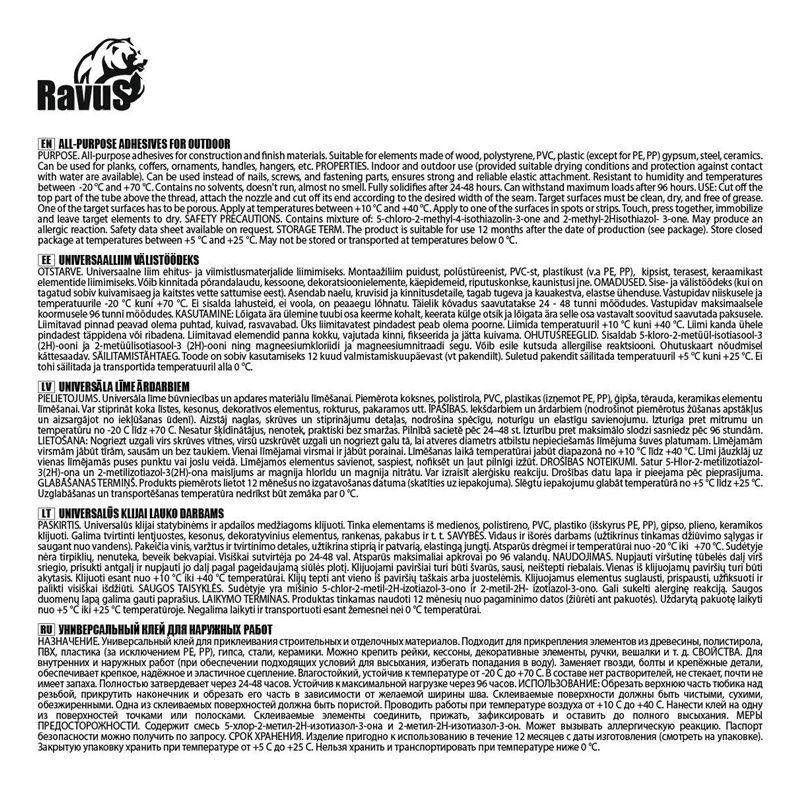 LĪME ĀRA DARBIEM RAVUS MULTI-BOND 300 ml