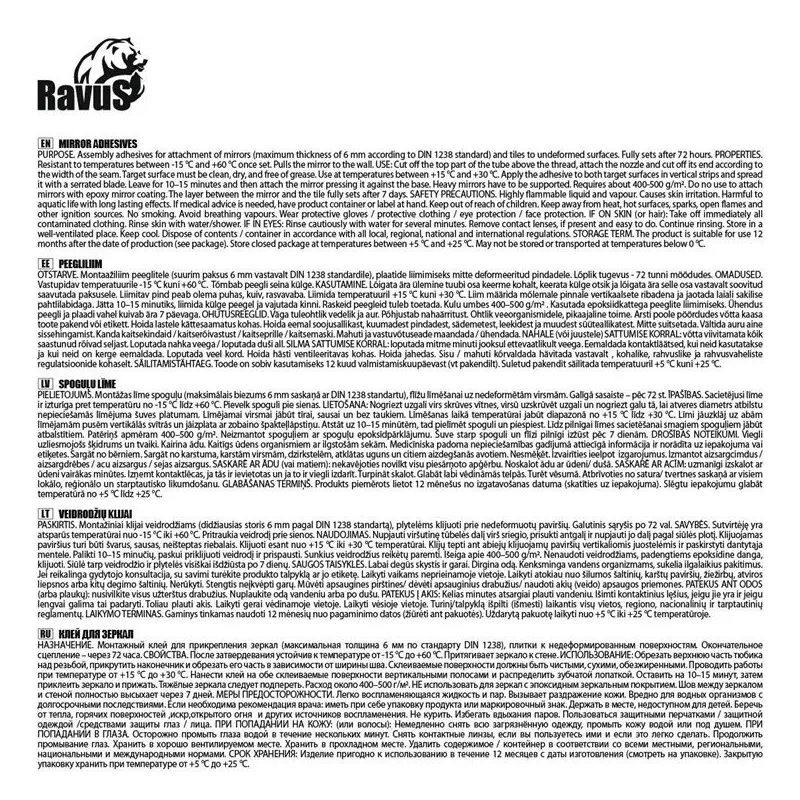 Līme spoguļiem Ravus Mirror, 0.3 l, dzeltena krās.