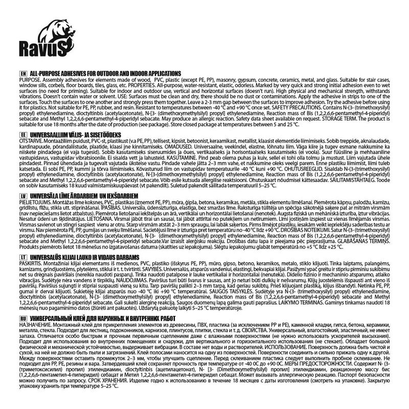 Līme montāžas ravus ultimate 290ml