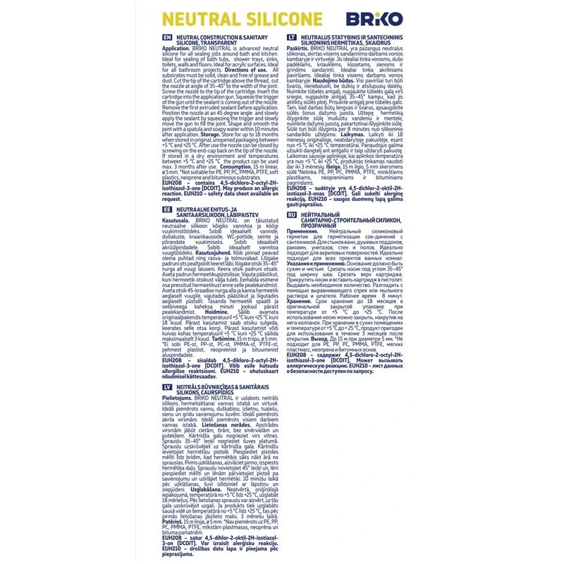 Silikons neitrāls briko 300ml caurspīd.