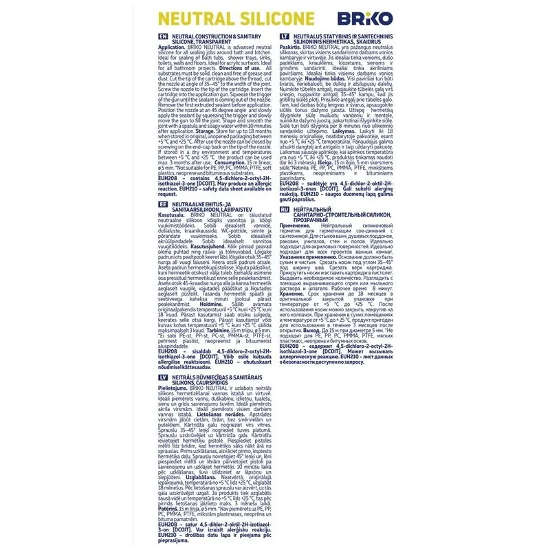 Neutral sealant-colourless briko