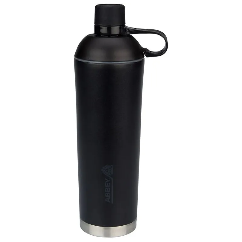 Ūdens pudele, melna krās., metāls, 0.75 l