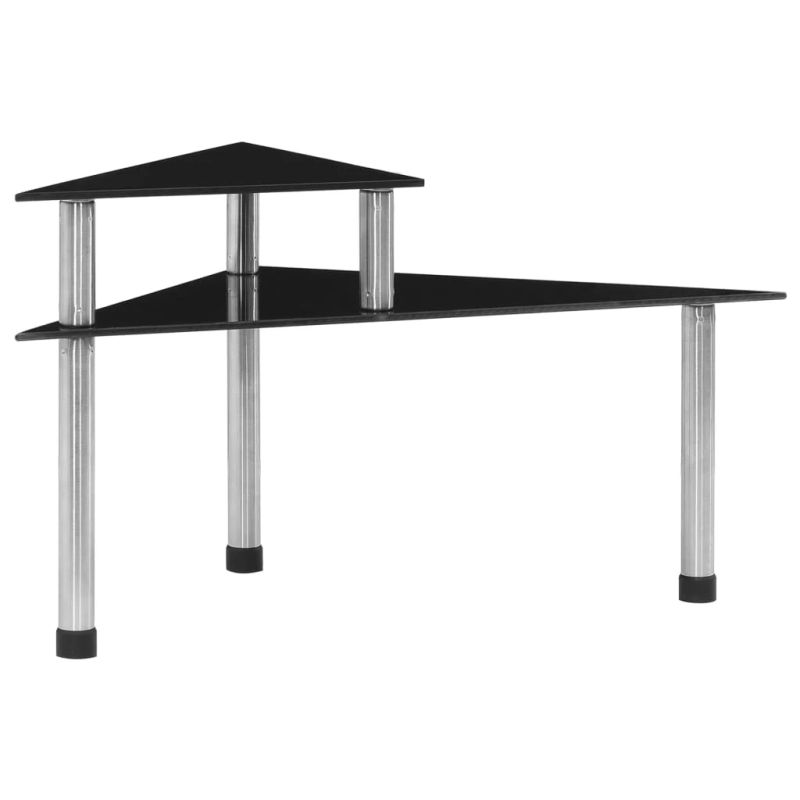 vidaXL virtuves plaukts, 49,5x35x26 cm, melns rūdīts stikls