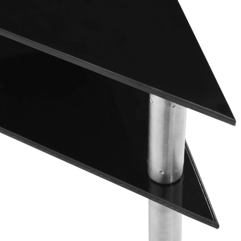 vidaXL virtuves plaukts, 49,5x35x26 cm, melns rūdīts stikls