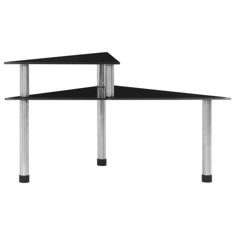 vidaXL virtuves plaukts, 49,5x35x26 cm, melns rūdīts stikls