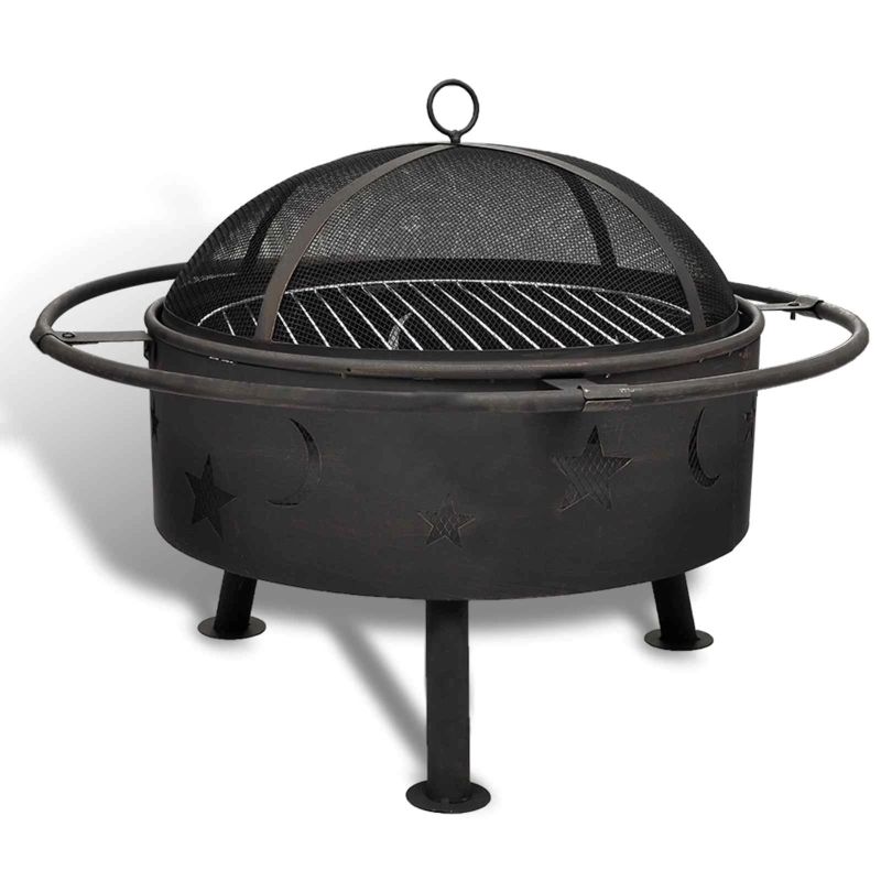 vidaXL Uguns mērogā mēness Melna 82 x 82 x 64 cm Tērauds