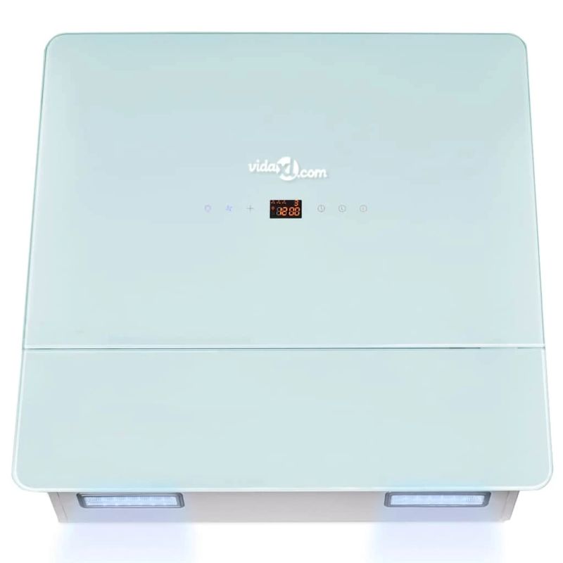 vidaXL tvaiku nosūcējs, rūdīts stikls, balts, 600 mm