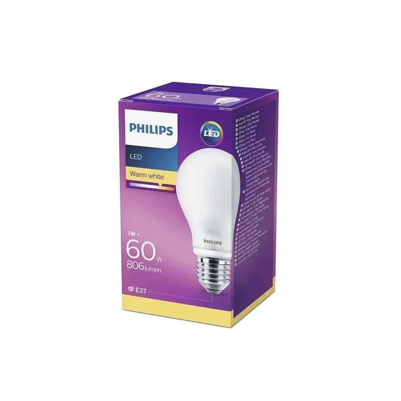 Spuldze Philips LED, A60, 2700 °K, E27, 7 W, 806 lm