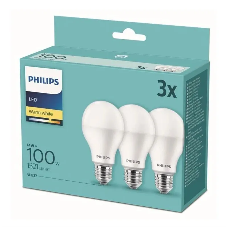 Lempa Led Philips A67. 14W. E27. 2700K. 1521lm. 3gab.