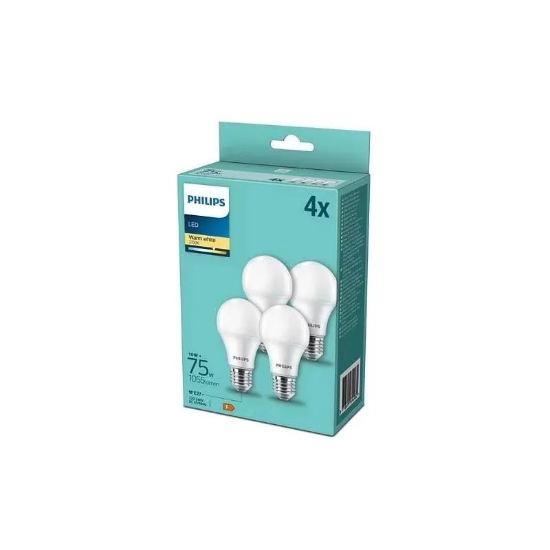 Lemputė Philips LED. A60. 2700 °K. E27. 10 W. 1055 lm 4 vnt
