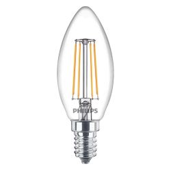 LED spuldze Philips Fil. B35. 4.3W. E14. 2700K. 470lm. caurspīdīga