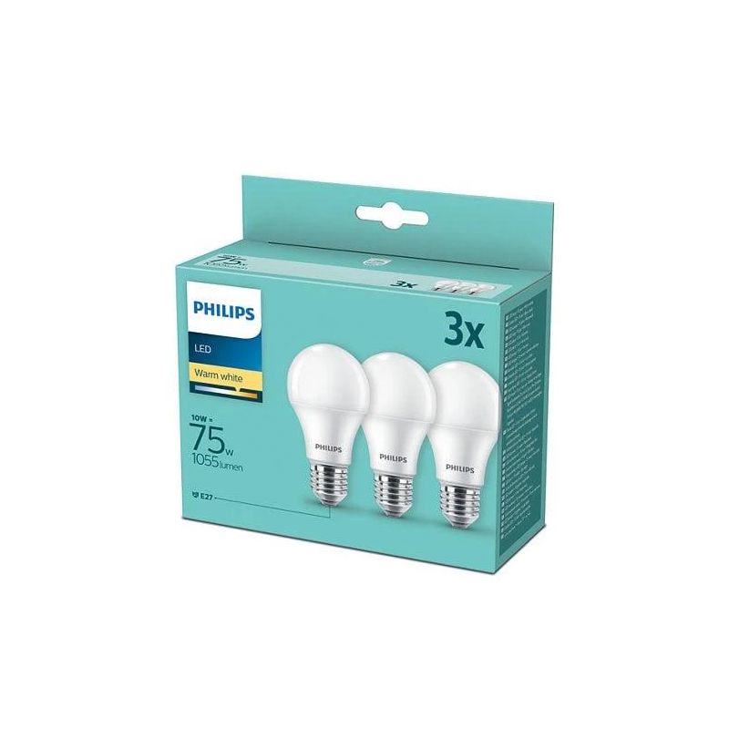 Spuldze Philips A60. 10W. E27. 2700K. 1055lm