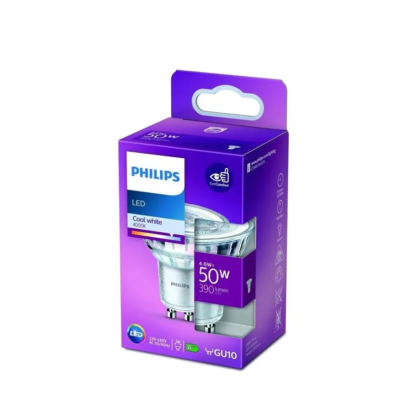 Spuldze Philips LED, PAR16, 4000 °K, GU10, 4.6 W, 390 lm
