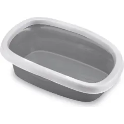 Туалет с бортиком для кошек SPRINT 20 ,белый-серый, 39x58x17cm