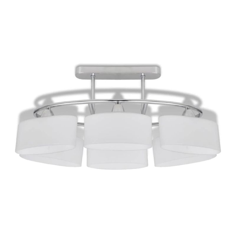 vidaXL griestu lampa ar elipsoidāliem stikla abažūriem, 4 gab., E14