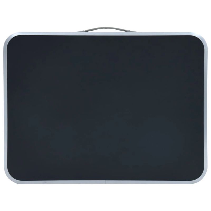 vidaXL saliekams kempinga galds, pelēks alumīnijs, 60x45 cm