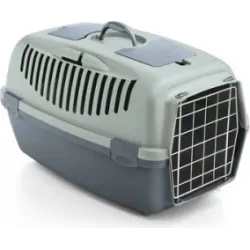 Stefanplast Переноска для животных с металлической дверцей ГУЛЛИВЕР 2 ,голубой-стальной,