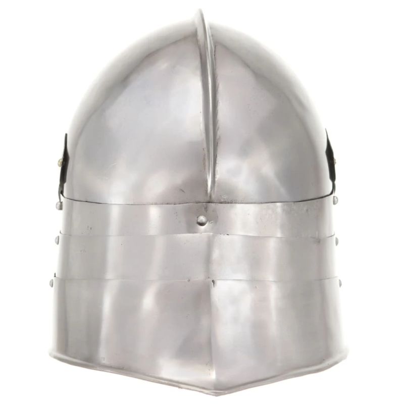 vidaXL viduslaiku bruņinieku ķivere, replika, sudraba krāsas tērauds