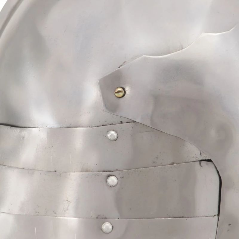 vidaXL viduslaiku bruņinieku ķivere, replika, sudraba krāsas tērauds