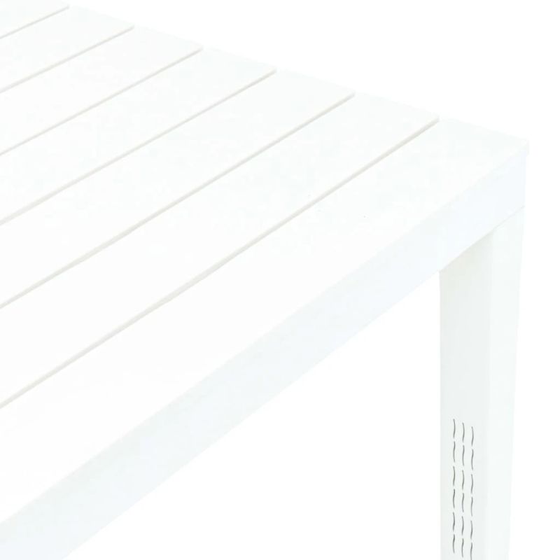 vidaXL dārza galds, 78x78x72 cm, balta plastmasa