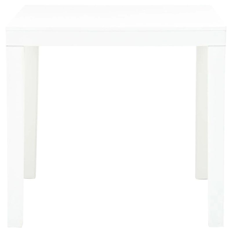 vidaXL dārza galds, 78x78x72 cm, balta plastmasa