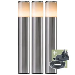 Подключаемое наружное светильник Ludeco Sten, 1Вт, LED, IP44, серебристый цв., 5.6 см x 34.8 см