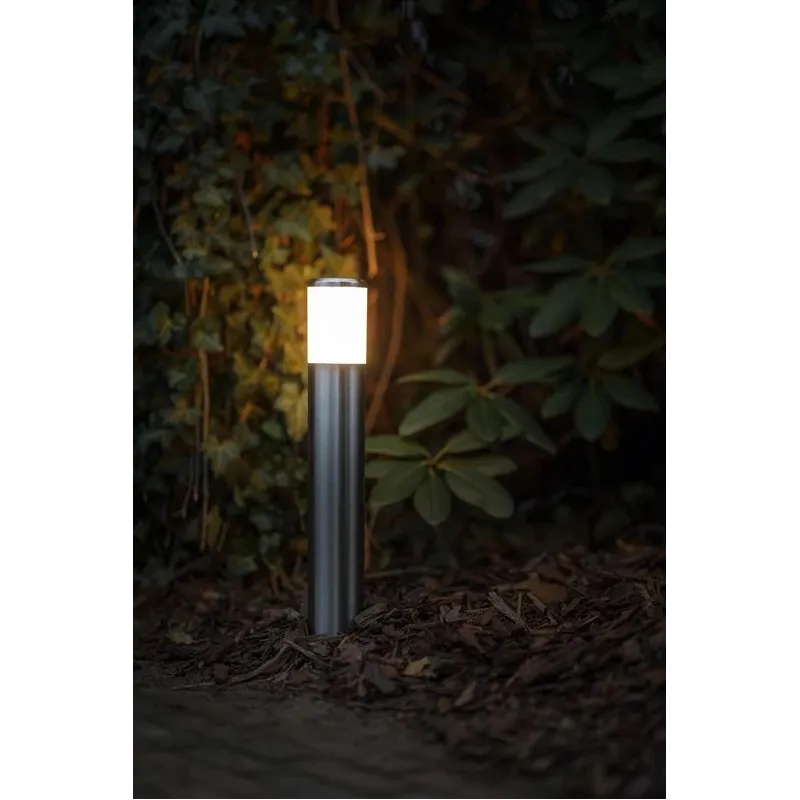 Savienojams āra apgaismojums Ludeco Sten, 1W, LED, IP44, sudraba krās., 5.6 cm x 34.8 cm