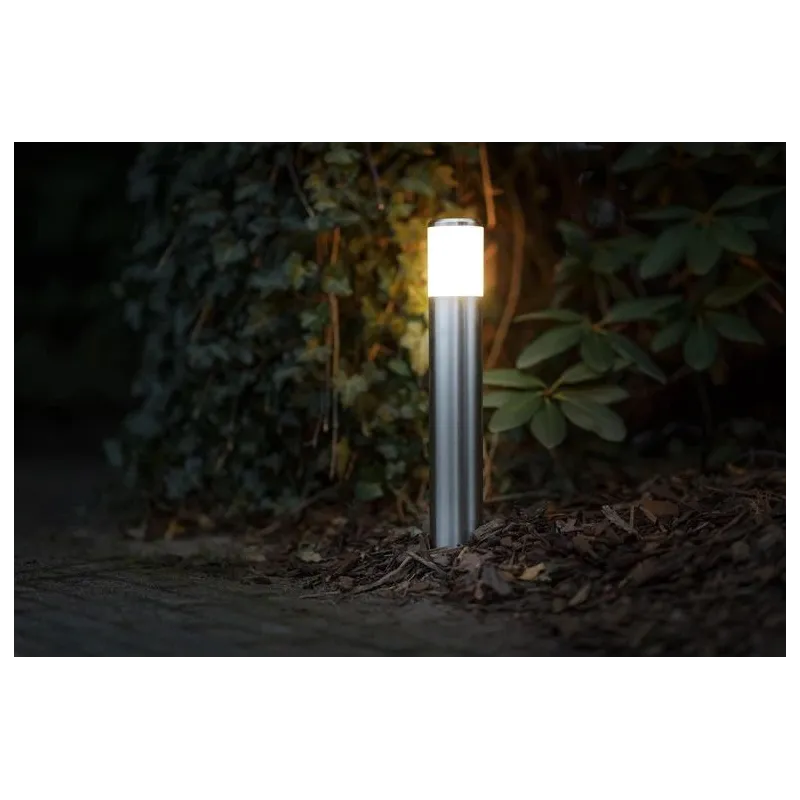 Įsmeigiamas lauko šviestuvas Ludeco Sten, 1W, LED, IP44, sidabro sp., 5.6 cm x 34.8 cm