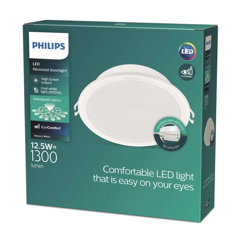 Iebūvēta lampa Philips Meson. 12.5W. 4000°K. LED. balta